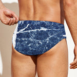 Marble Denim Jeans Pattern Print Men's Swim Briefs