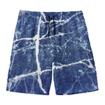 Marble Denim Jeans Pattern Print Men's Swim Trunks