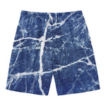 Marble Denim Jeans Pattern Print Men's Swim Trunks