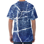 Marble Denim Jeans Pattern Print Men's Velvet T-Shirt