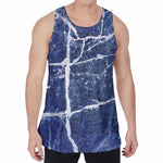 Marble Denim Jeans Pattern Print Men's Velvet Tank Top
