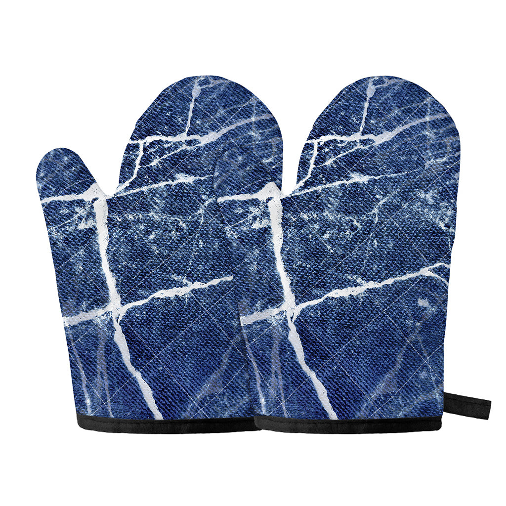 Marble Denim Jeans Pattern Print Oven Mitts