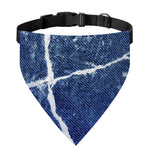 Marble Denim Jeans Pattern Print Over The Collar Dog Bandana