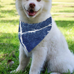 Marble Denim Jeans Pattern Print Over The Collar Dog Bandana