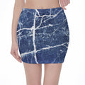 Marble Denim Jeans Pattern Print Pencil Mini Skirt