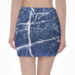 Marble Denim Jeans Pattern Print Pencil Mini Skirt