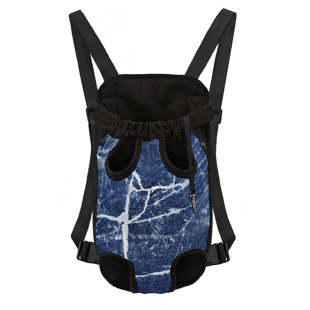 Marble Denim Jeans Pattern Print Pet Carrier Backpack