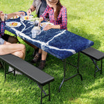 Marble Denim Jeans Pattern Print Picnic Table Cover