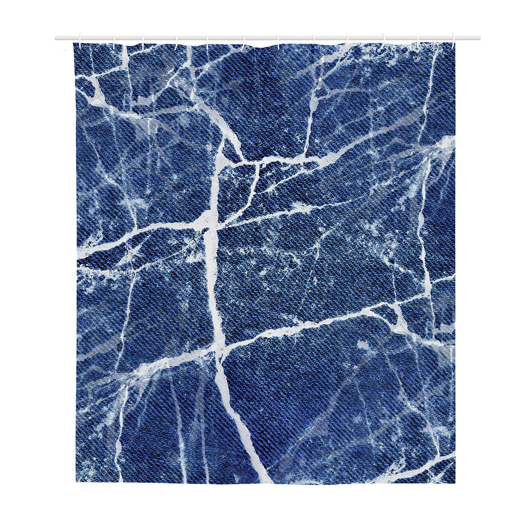 Marble Denim Jeans Pattern Print Polyester Shower Curtain