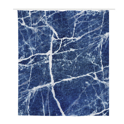 Marble Denim Jeans Pattern Print Polyester Shower Curtain