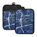 Marble Denim Jeans Pattern Print Pot Holders With Pocket