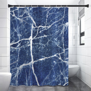 Marble Denim Jeans Pattern Print Premium Shower Curtain