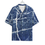 Marble Denim Jeans Pattern Print Rayon Hawaiian Shirt