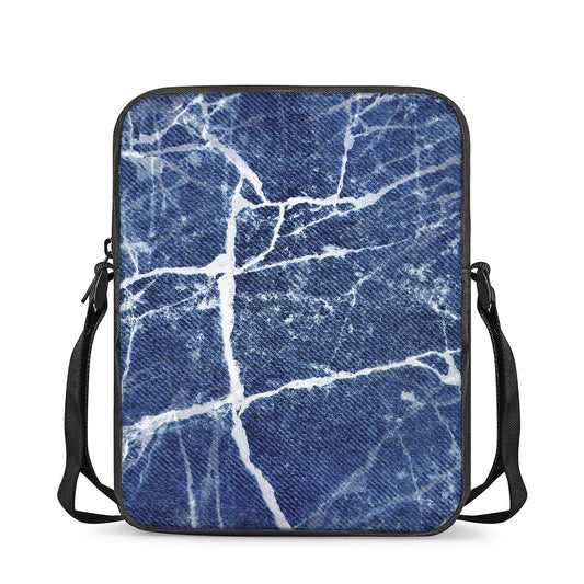 Marble Denim Jeans Pattern Print Rectangular Crossbody Bag