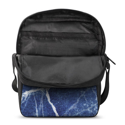 Marble Denim Jeans Pattern Print Rectangular Crossbody Bag
