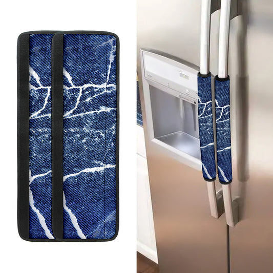 Marble Denim Jeans Pattern Print Refrigerator Handle Covers