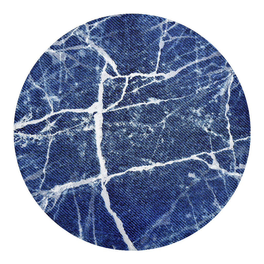 Marble Denim Jeans Pattern Print Round Blanket