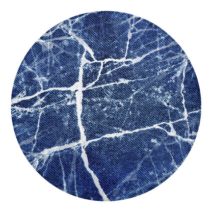 Marble Denim Jeans Pattern Print Round Blanket