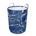 Marble Denim Jeans Pattern Print Round Laundry Basket