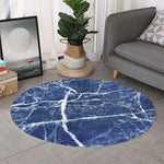 Marble Denim Jeans Pattern Print Round Rug