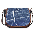 Marble Denim Jeans Pattern Print Saddle Bag