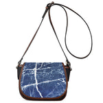 Marble Denim Jeans Pattern Print Saddle Bag