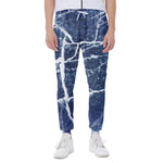 Marble Denim Jeans Pattern Print Scuba Joggers
