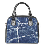 Marble Denim Jeans Pattern Print Shoulder Handbag