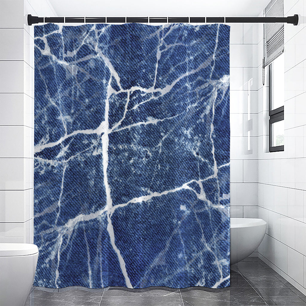 Marble Denim Jeans Pattern Print Shower Curtain