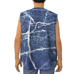 Marble Denim Jeans Pattern Print Sleeveless Baseball Jersey