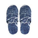 Marble Denim Jeans Pattern Print Slippers