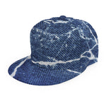 Marble Denim Jeans Pattern Print Snapback Cap