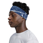 Marble Denim Jeans Pattern Print Sports Headband