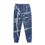 Marble Denim Jeans Pattern Print Sweatpants