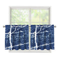 Marble Denim Jeans Pattern Print Tier Curtains