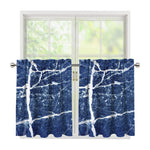 Marble Denim Jeans Pattern Print Tier Curtains
