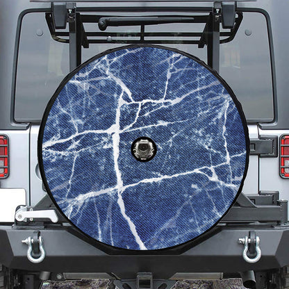 Marble Denim Jeans Pattern Print Tire Cover With Camera Hole