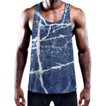 Marble Denim Jeans Pattern Print Training Tank Top