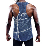 Marble Denim Jeans Pattern Print Training Tank Top