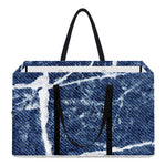 Marble Denim Jeans Pattern Print Utility Tote Bag