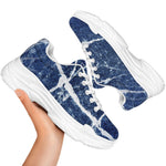 Marble Denim Jeans Pattern Print White Chunky Shoes