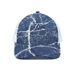 Marble Denim Jeans Pattern Print White Mesh Trucker Cap