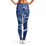 Marble Denim Jeans Pattern Print Women's Leggings