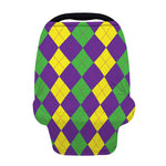 Mardi Gras Argyle Pattern Print Baby Seat Cover