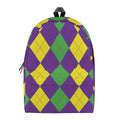 Mardi Gras Argyle Pattern Print School Backpack