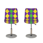 Mardi Gras Argyle Pattern Print Bar Stool Covers