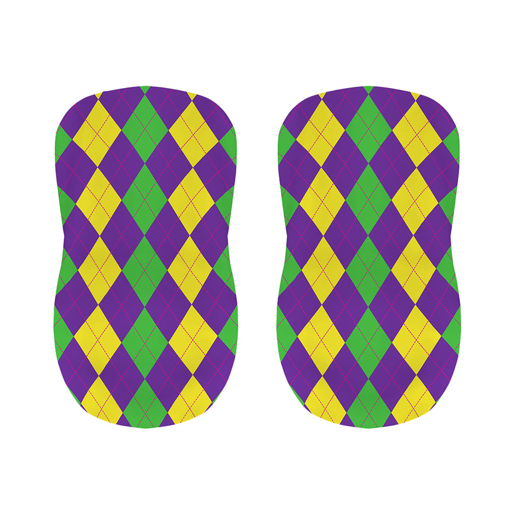 Mardi Gras Argyle Pattern Print Bar Stool Covers