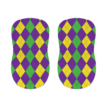 Mardi Gras Argyle Pattern Print Bar Stool Covers