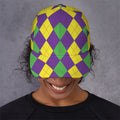 Mardi Gras Argyle Pattern Print Baseball Cap