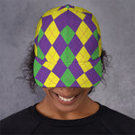 Mardi Gras Argyle Pattern Print Baseball Cap
